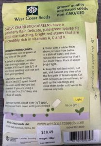 Chard Microgreens seed growing instructions