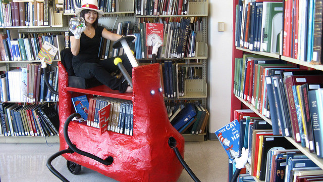 Cat in the Hat bookcart by guy_713 on Flickr