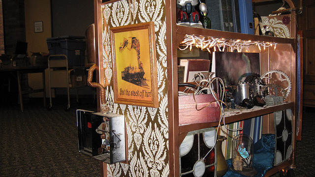 Steampunk bookcart by Hortense Jones on Flickr
